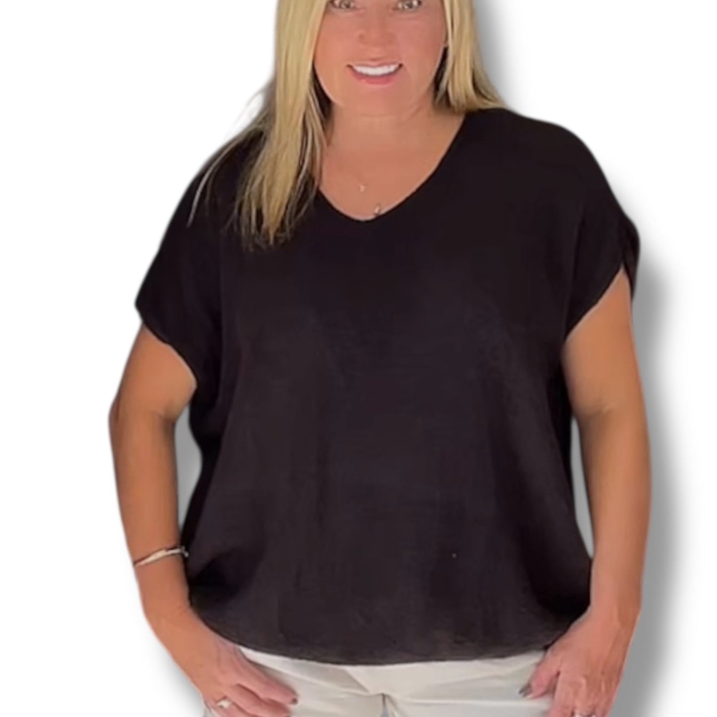 Super Soft Knit V-Neck Tank Top (Delta)