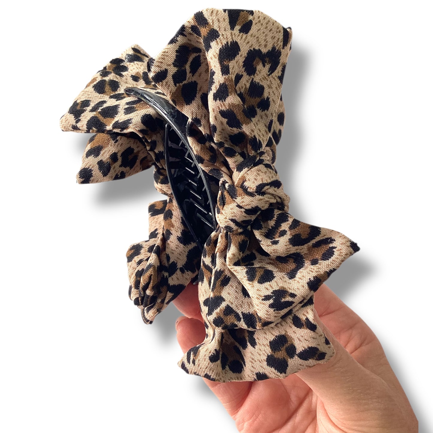 Animal Print Bow Crocodile Bun Clip