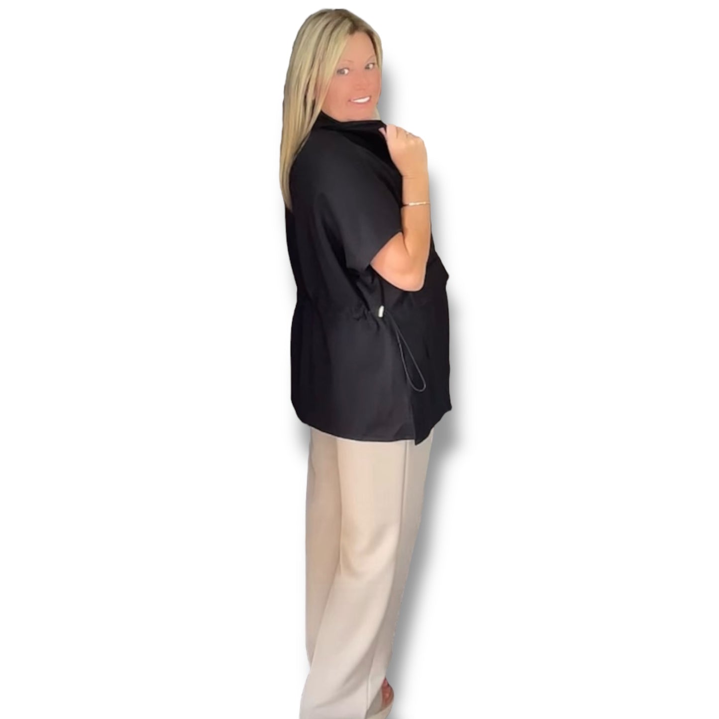 Rosemary Zip Front Short Sleeve Jacket