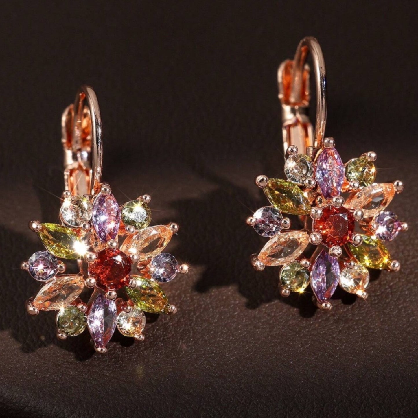 Multi Coloured Flower Earrings