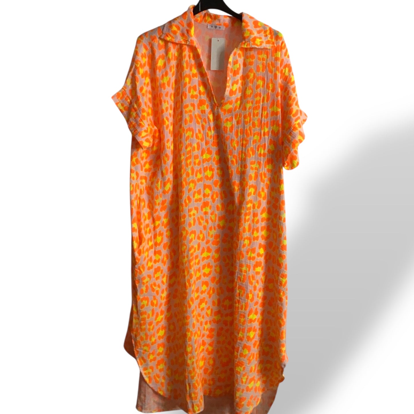 Libby Cheesecloth Neon Animal Print Tunic Dress