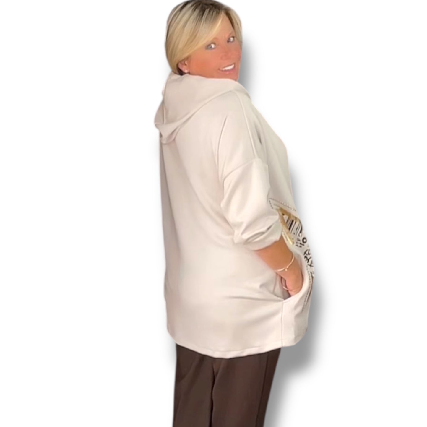 Ollie. Golden Star Hoodie With zip Front
