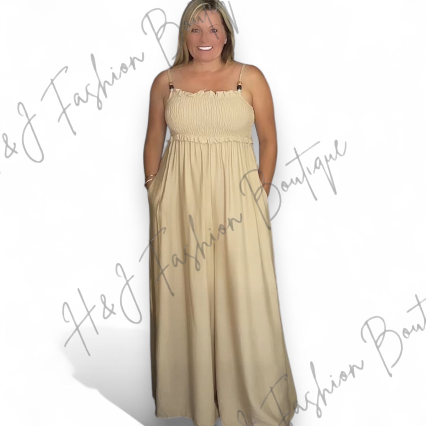 Kaysi Wide Leg Beaded Jupsuit