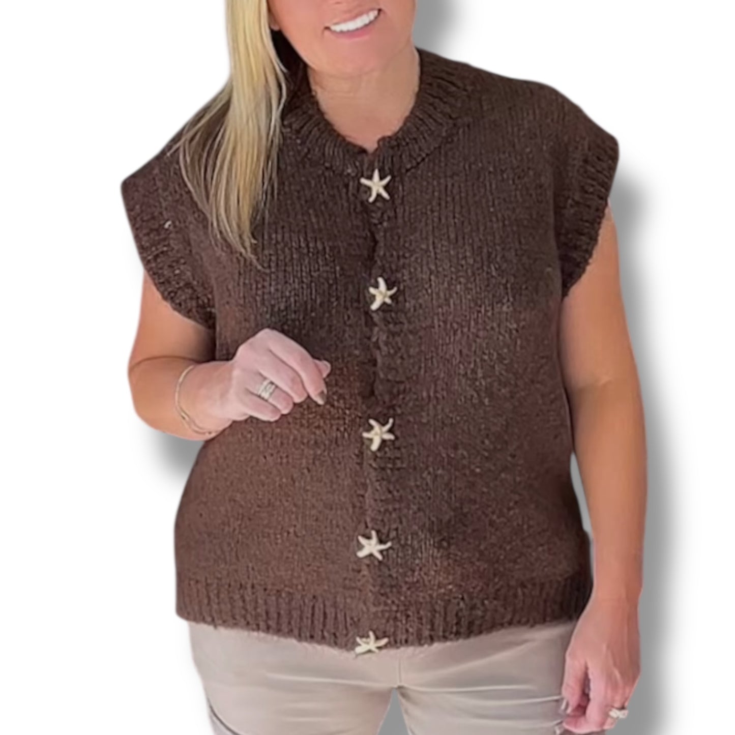 Soft Knit Starfish Button Waistcoat (Loulou)