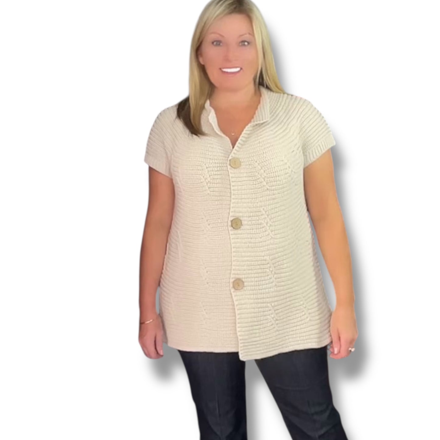 Chunky knit waistcoat with Buttons (Edith)