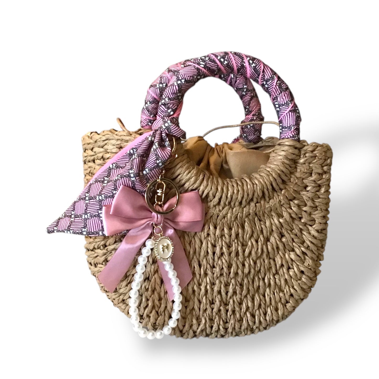 Cynthia Small Basket Bag with Twilly & Charm