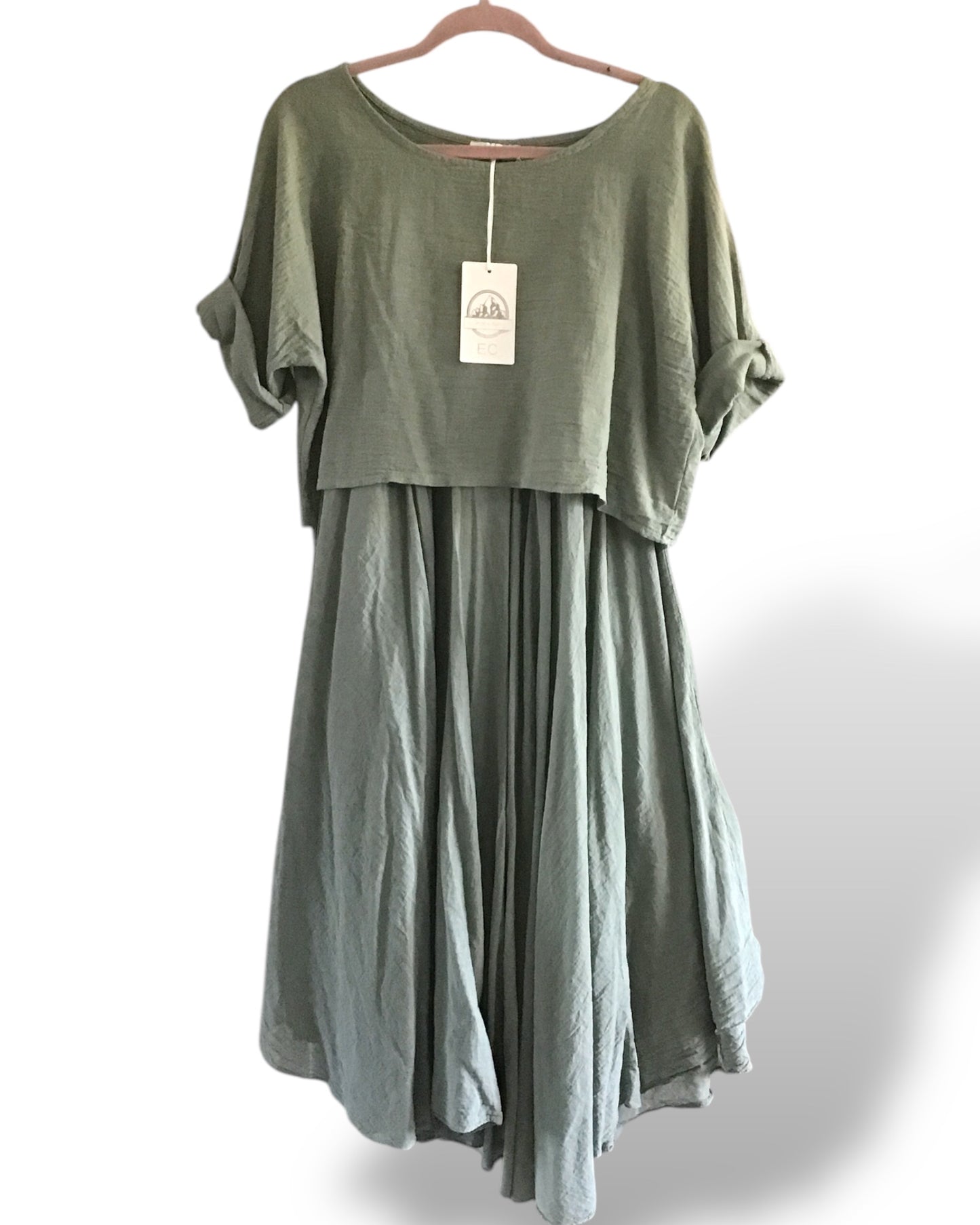 Molly. Floaty Cotton Dress & Crop Top
