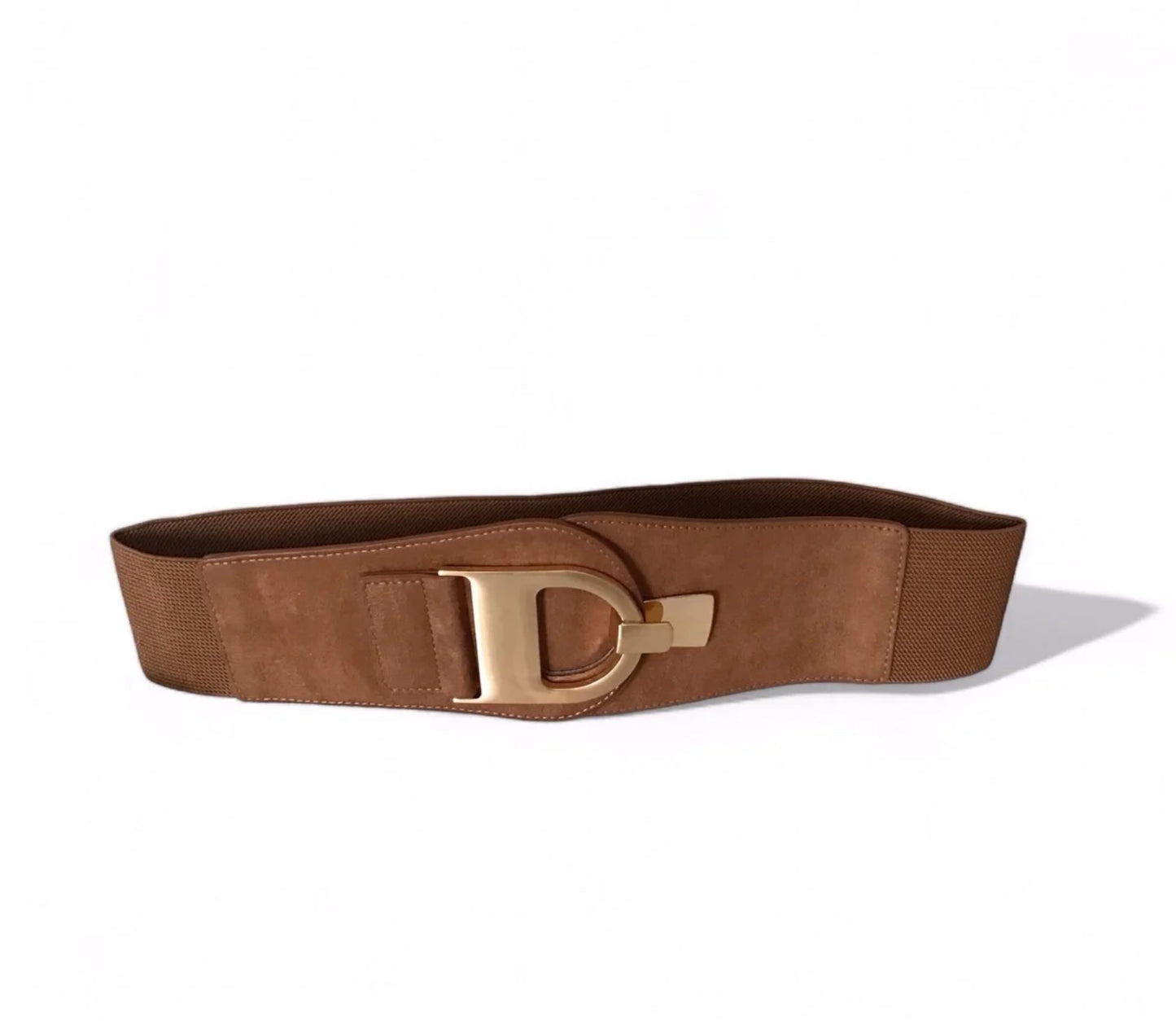 Elastic/Faux Suede D Buckle Belt (Deedee)