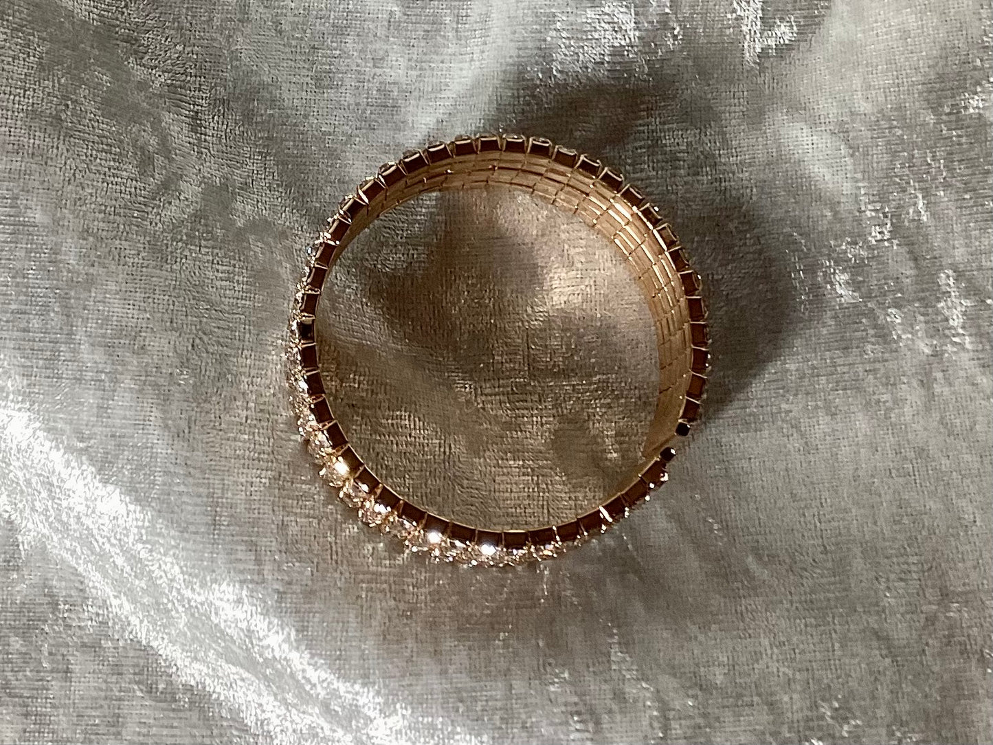 Crystal Rose. Sparkling Rose Gold Coloured Cuff