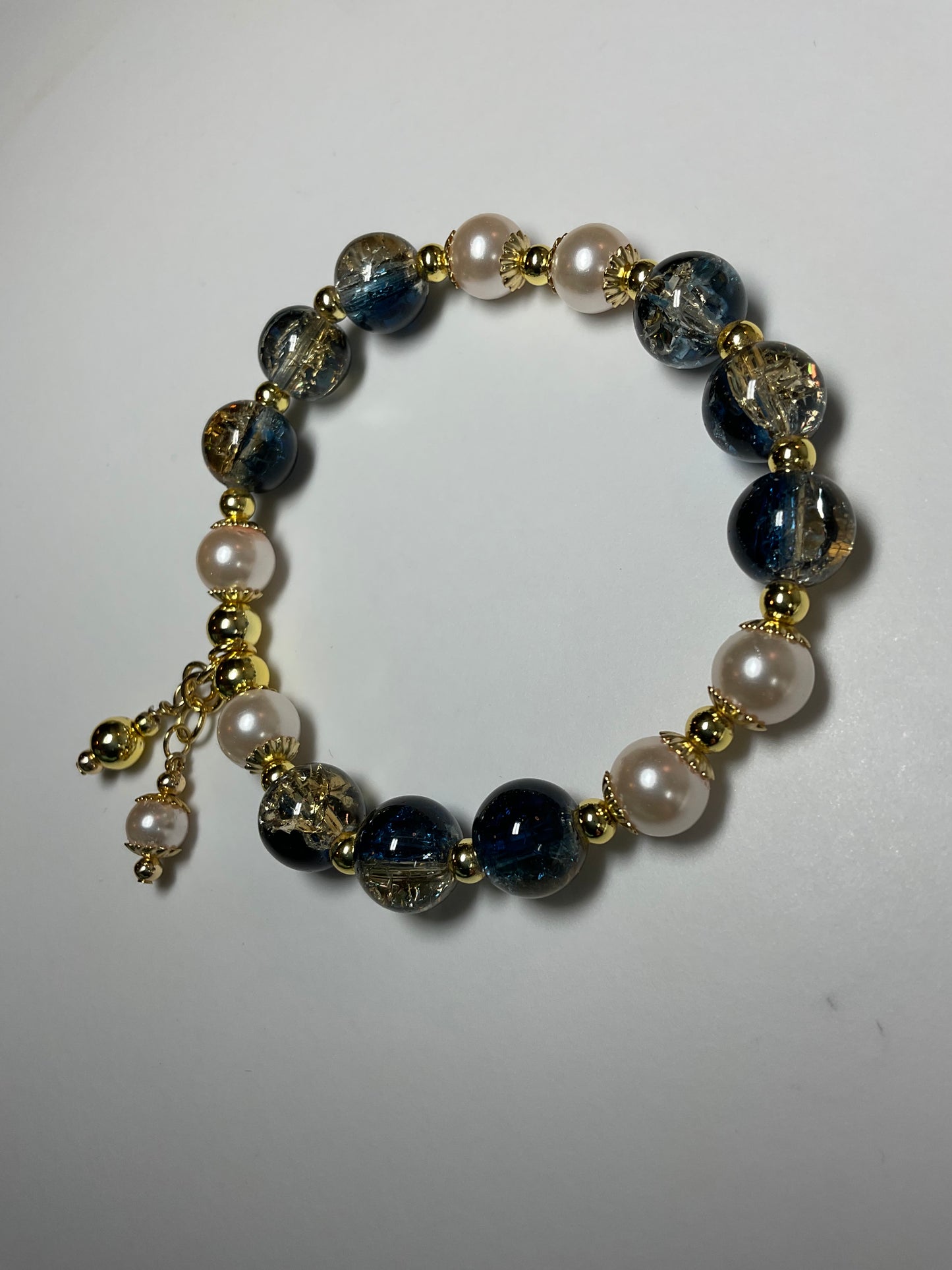 Golden Navy with Faux Pearls & Gold Accents