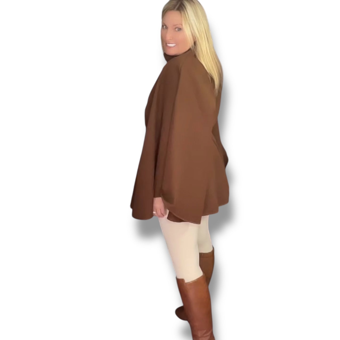 Cape with Animal Print Belt ( Maple)