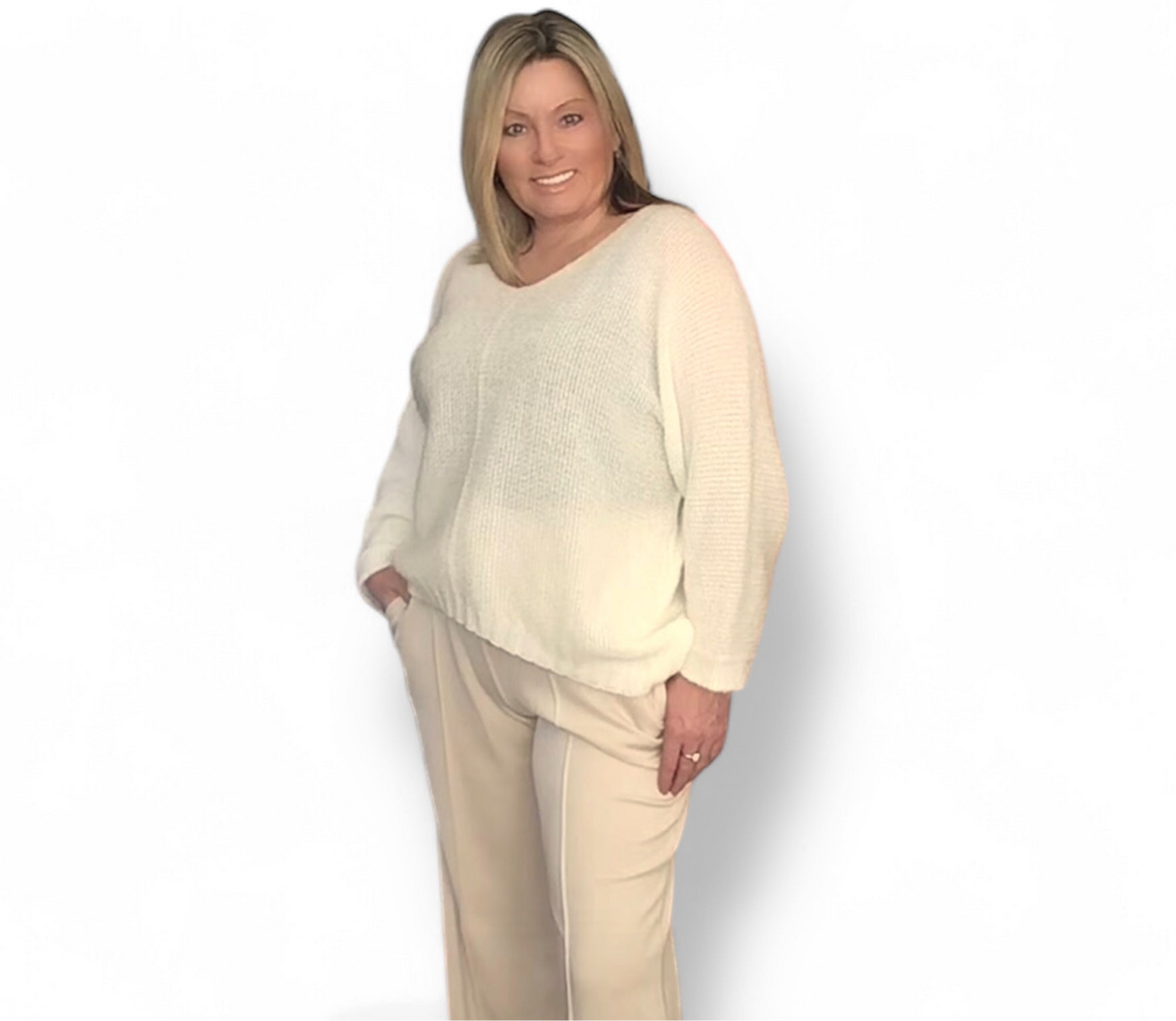 Super Sort V Neck Jumper (Silvia)