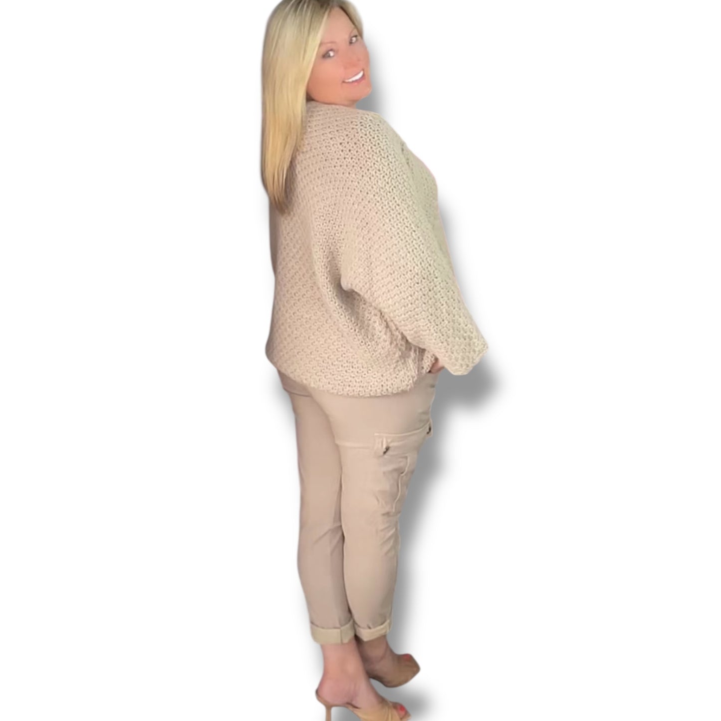 Waffle Knit Cardigan with Pockets (Martha)