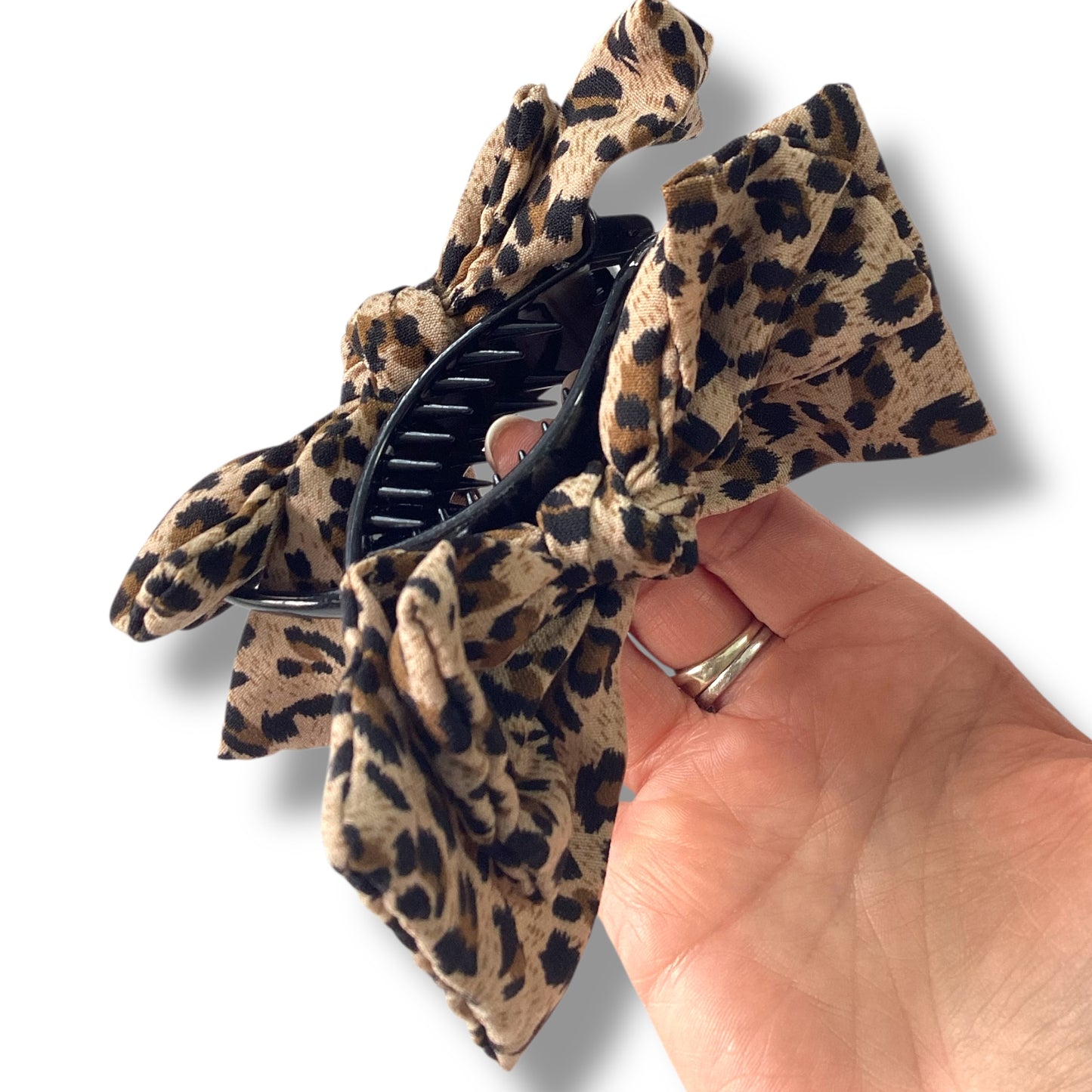 Animal Print Bow Crocodile Bun Clip