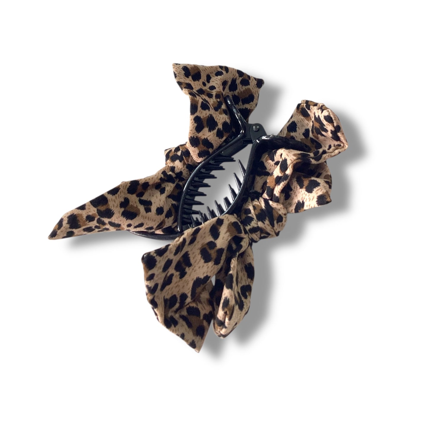 Animal Print Bow Crocodile Bun Clip