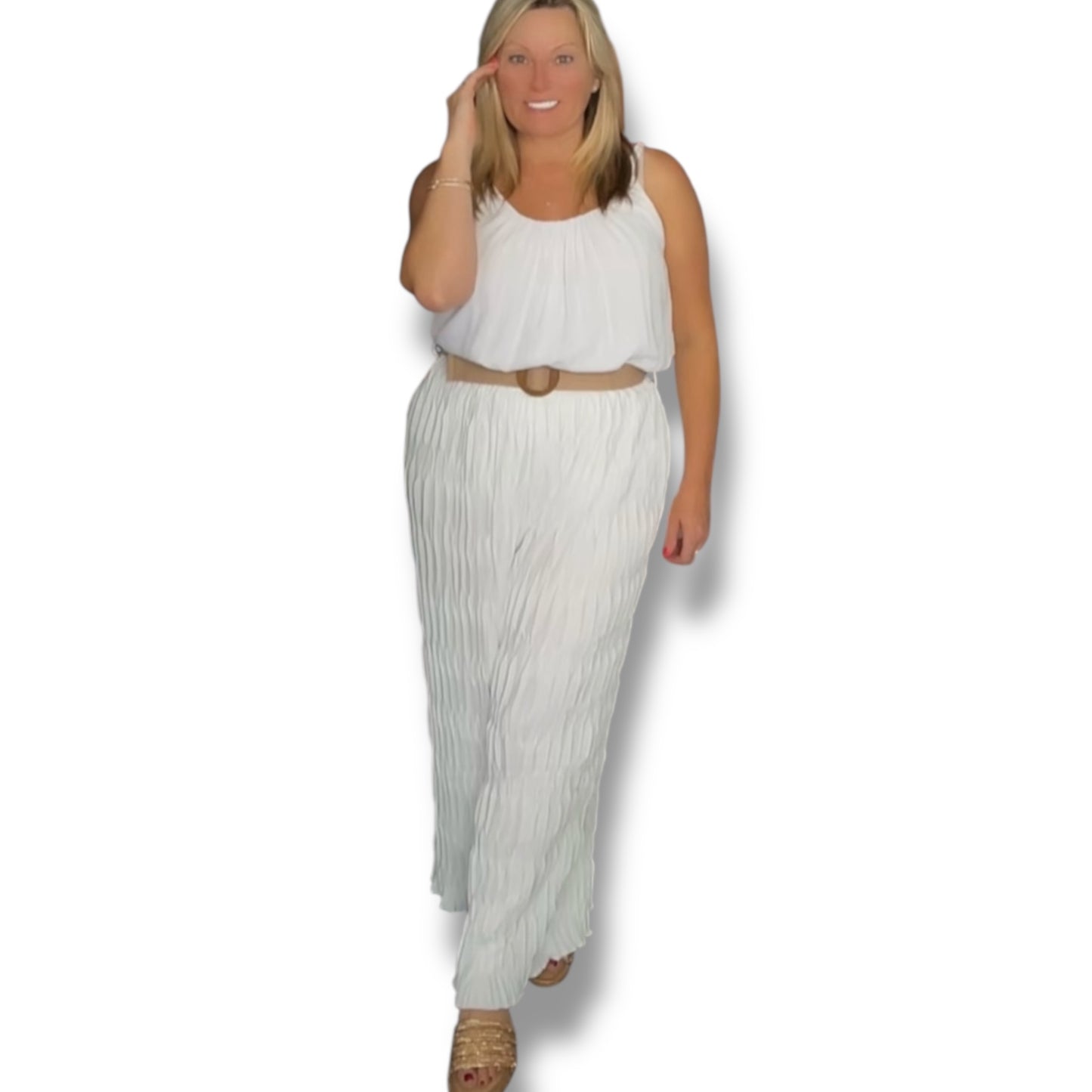 Carol. Wide Leg Trousers with Belt