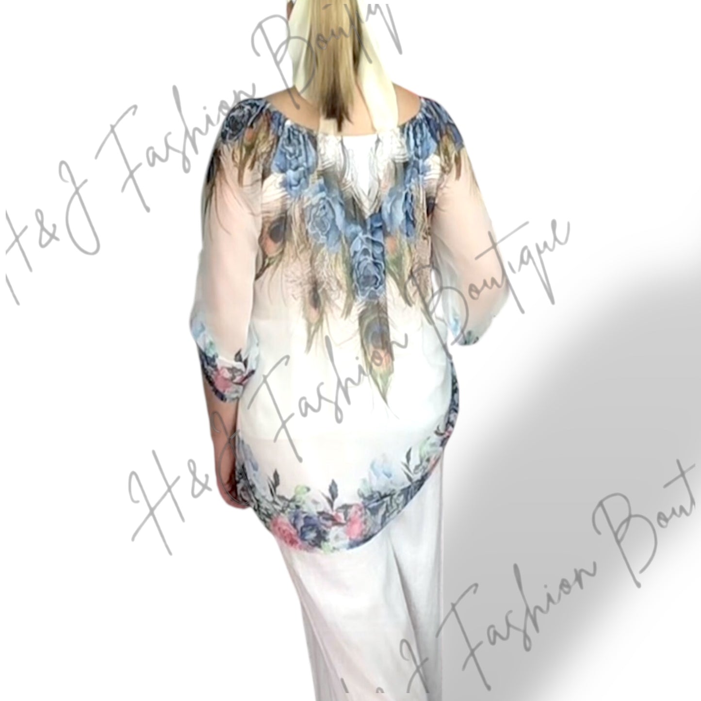 Josie. Peacock Chiffon Top