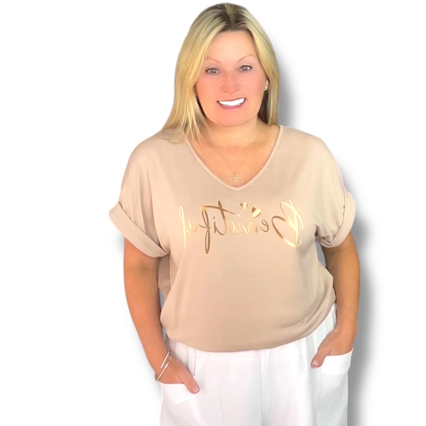 Be-You-T-Full V Neck T-Shirt