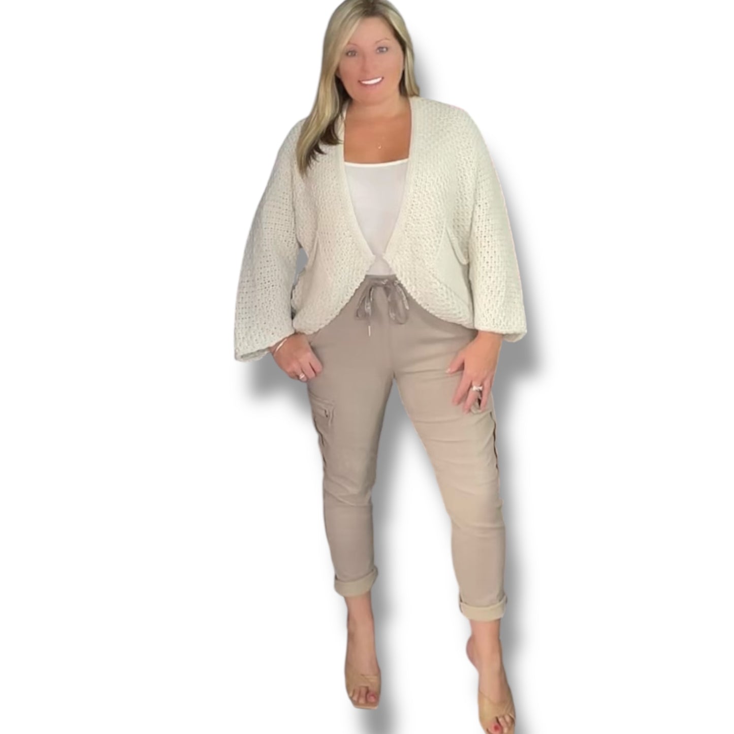 Waffle Knit Cardigan with Pockets (Martha)