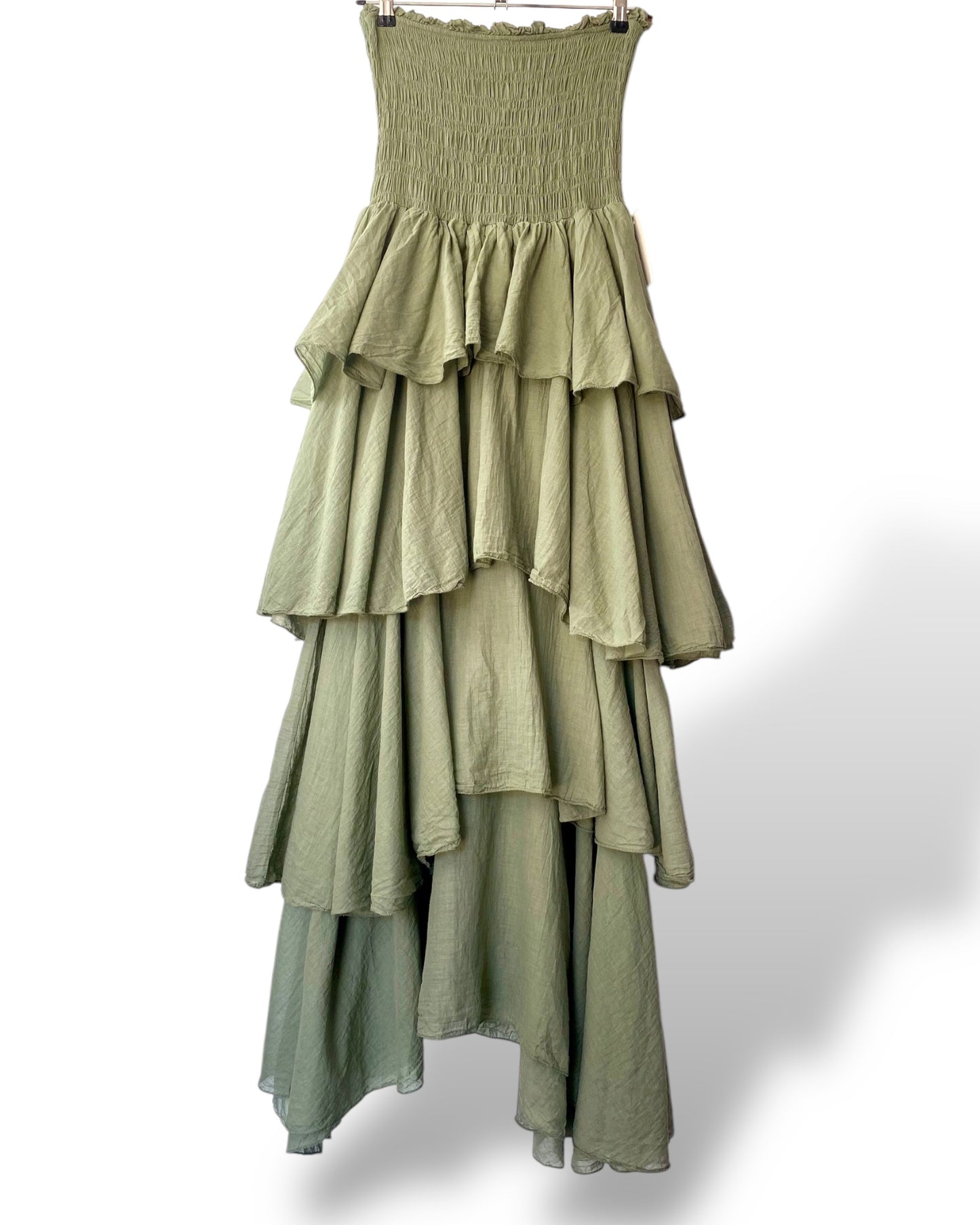 Conny Tiered Bandot Maxi Dress
