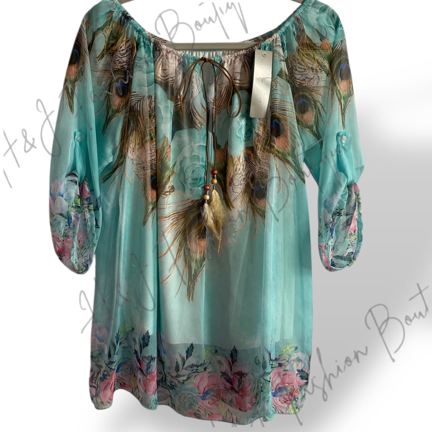 Josie. Peacock Chiffon Top