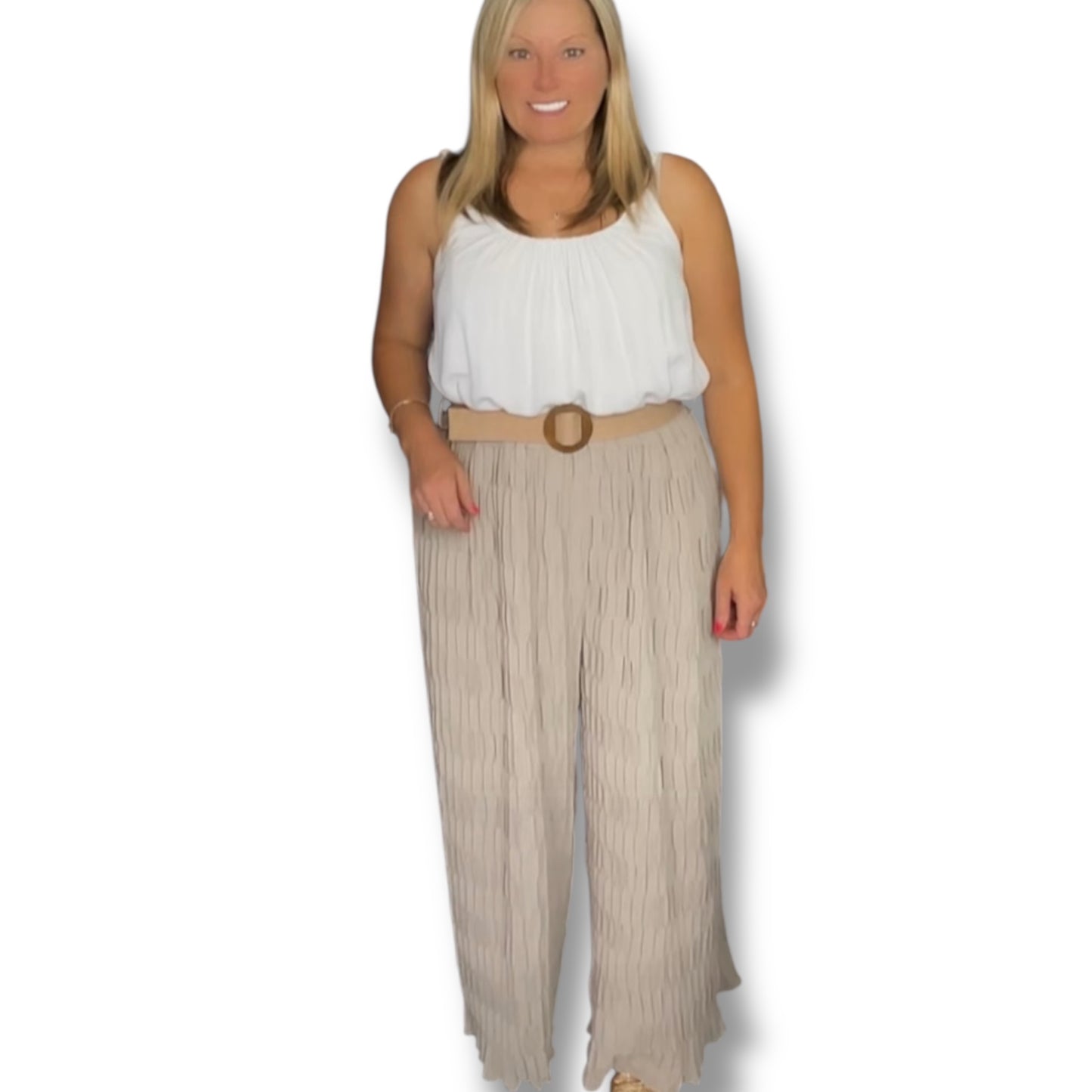 Carol. Wide Leg Trousers with Belt