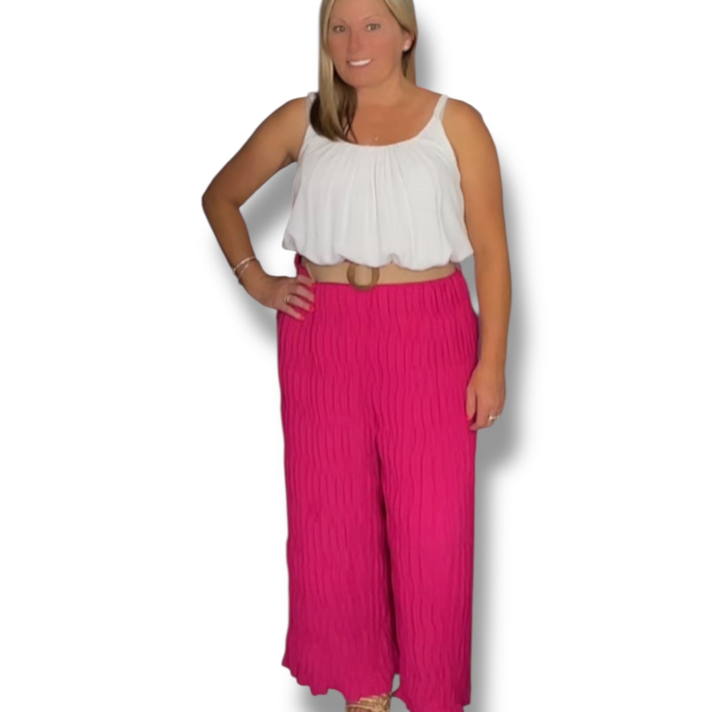 Carol. Wide Leg Trousers with Belt