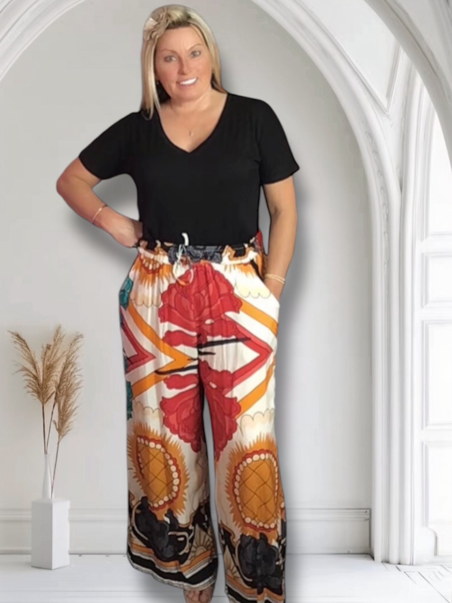 Maggie Bright Bold Floral Trousers