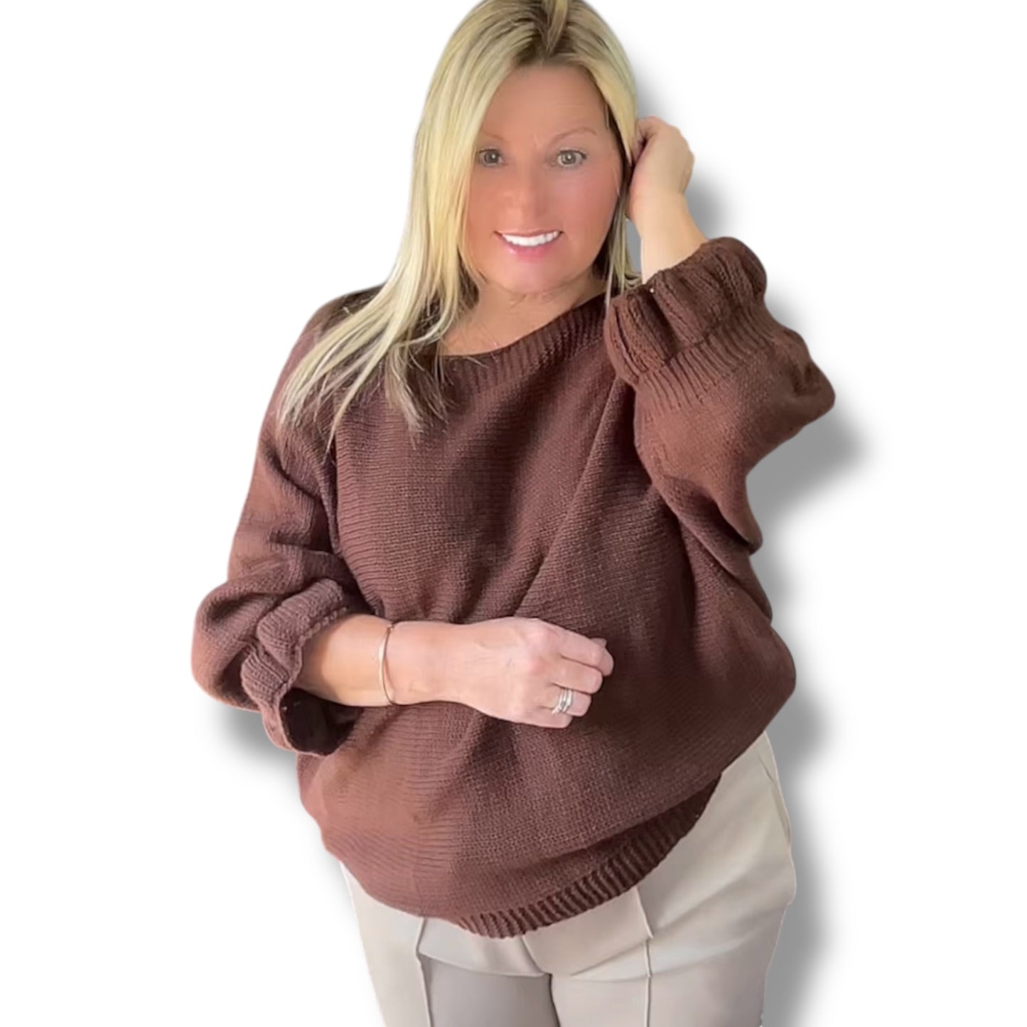 Keyhole Ruffle Cuff Jumper