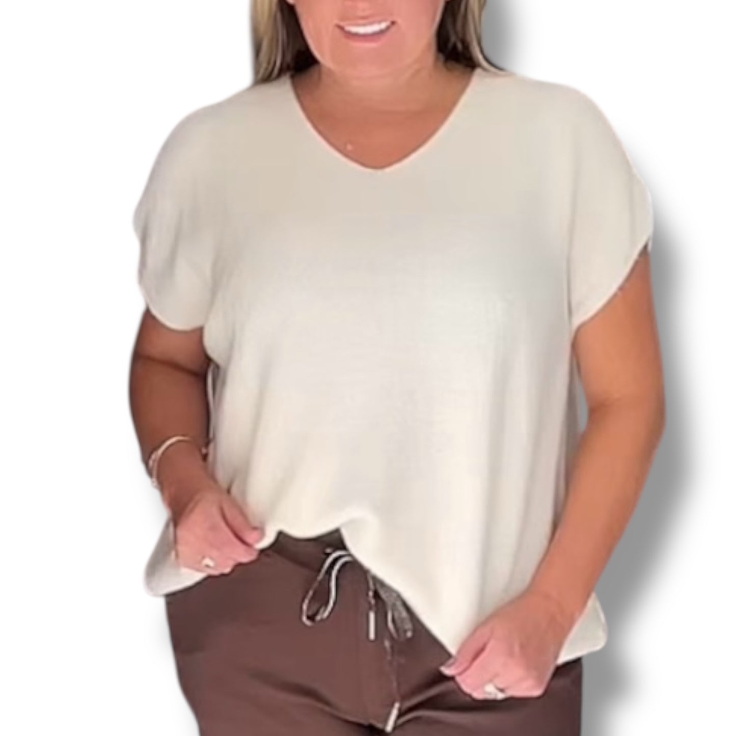 Super Soft Knit V-Neck Tank Top (Delta)