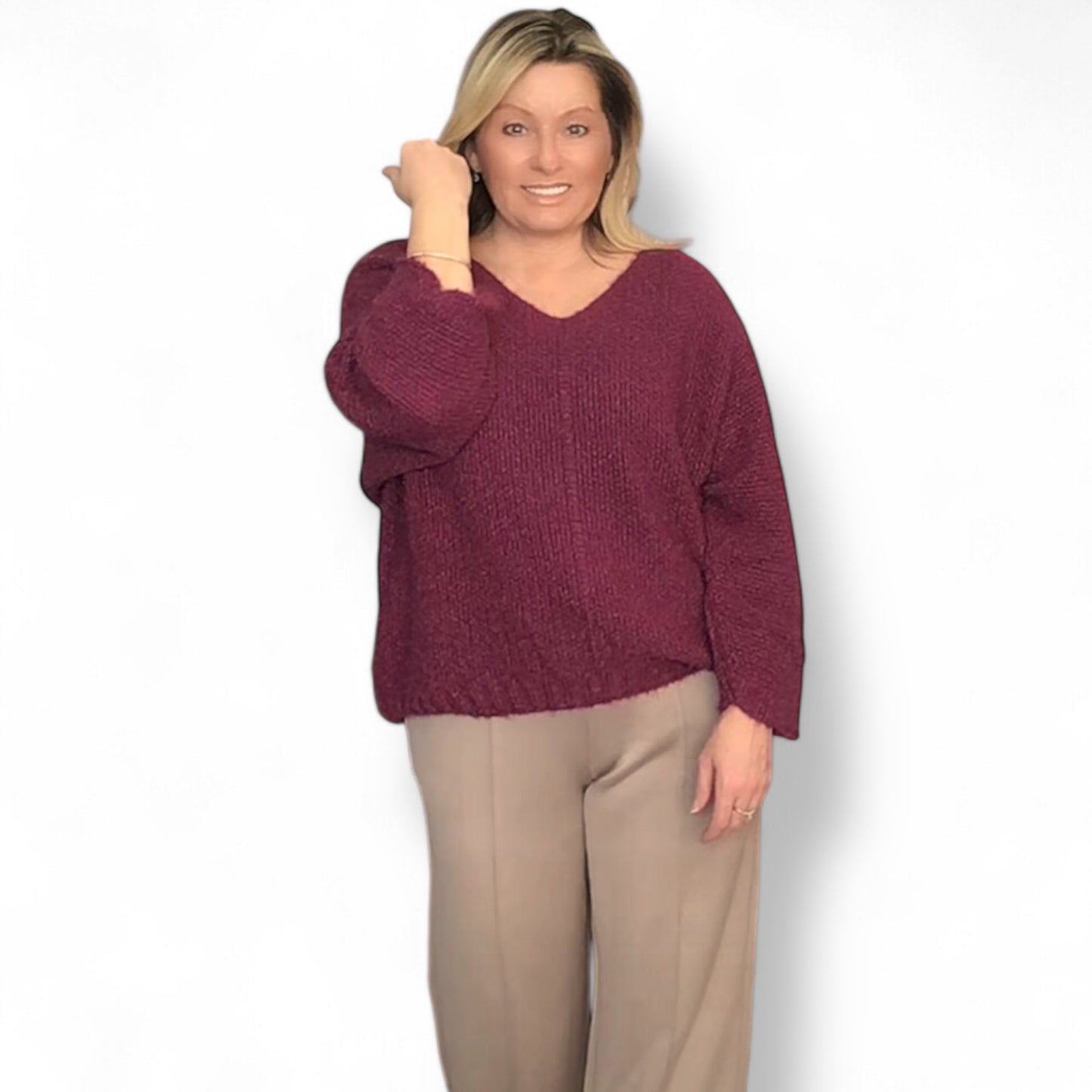 Super Sort V Neck Jumper (Silvia)