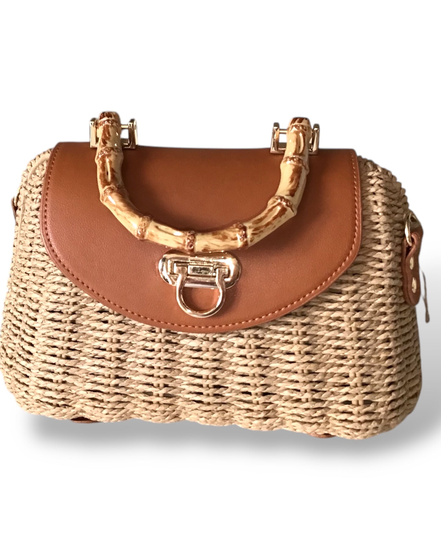 Charlie Bamboo Handle Basket Bag