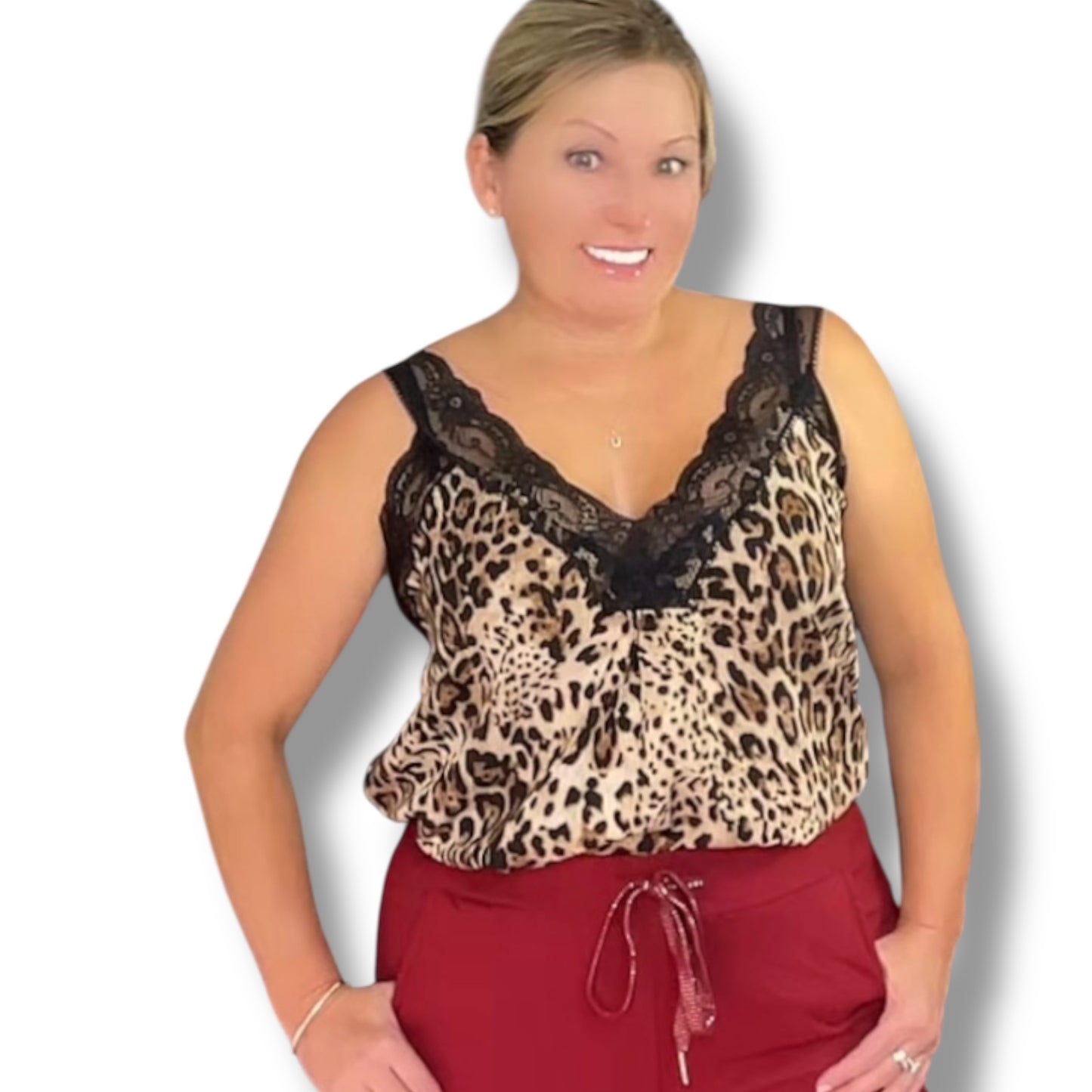 Lace Trim Vest Camisole Top (Tori)
