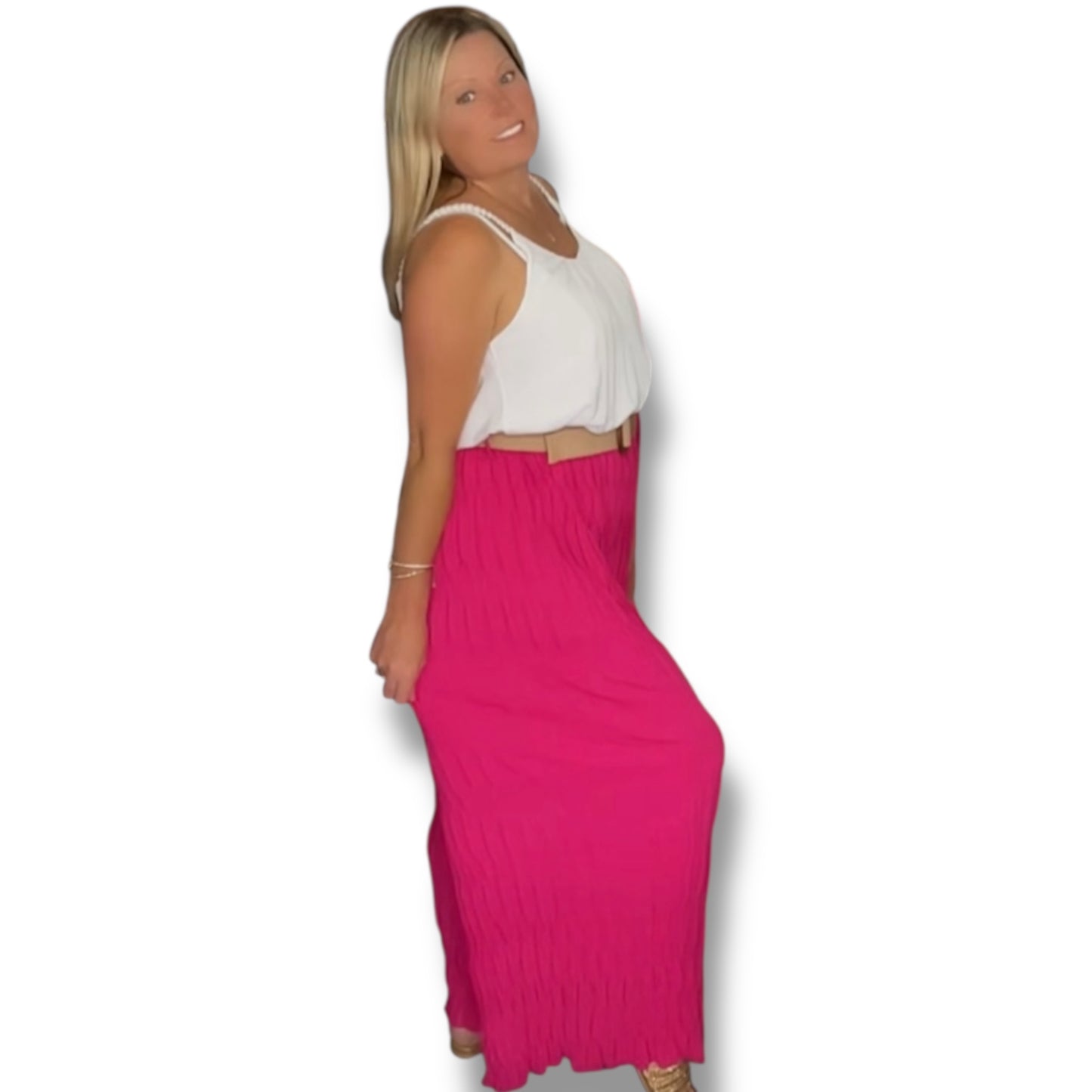 Carol. Wide Leg Trousers with Belt