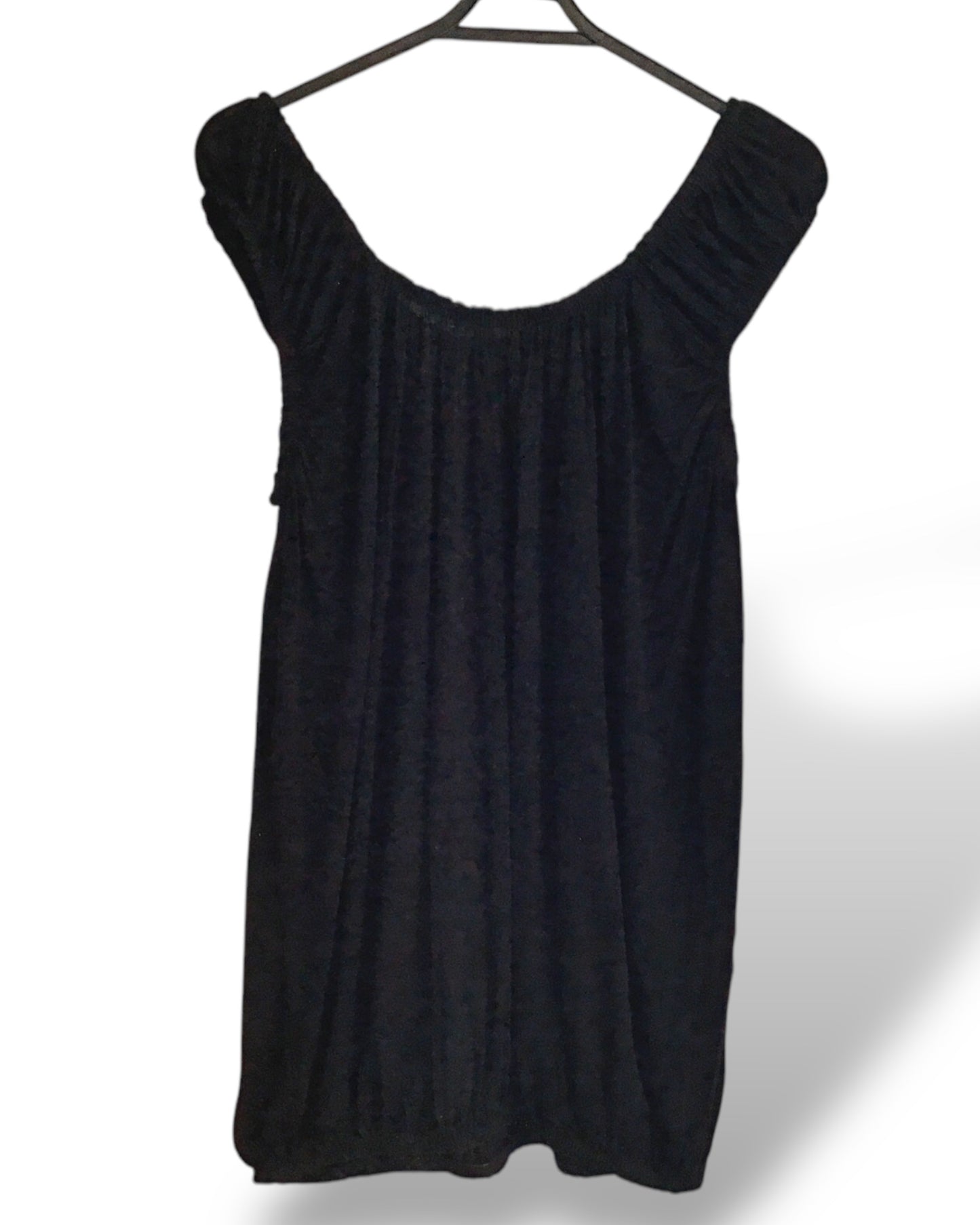 Sally. Bubble Elastic Neck Vest Top
