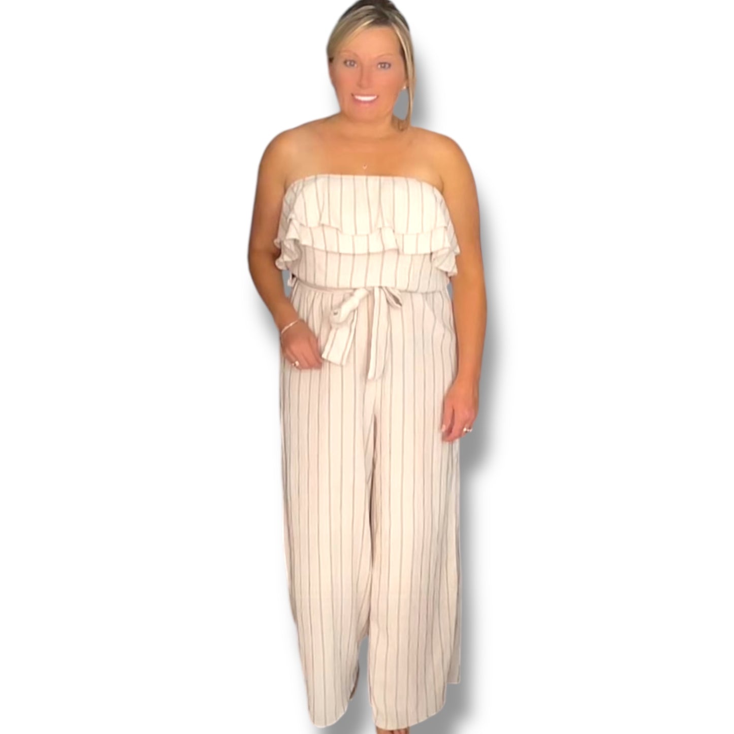 Billie Ruffle Bardot Jumpsuit