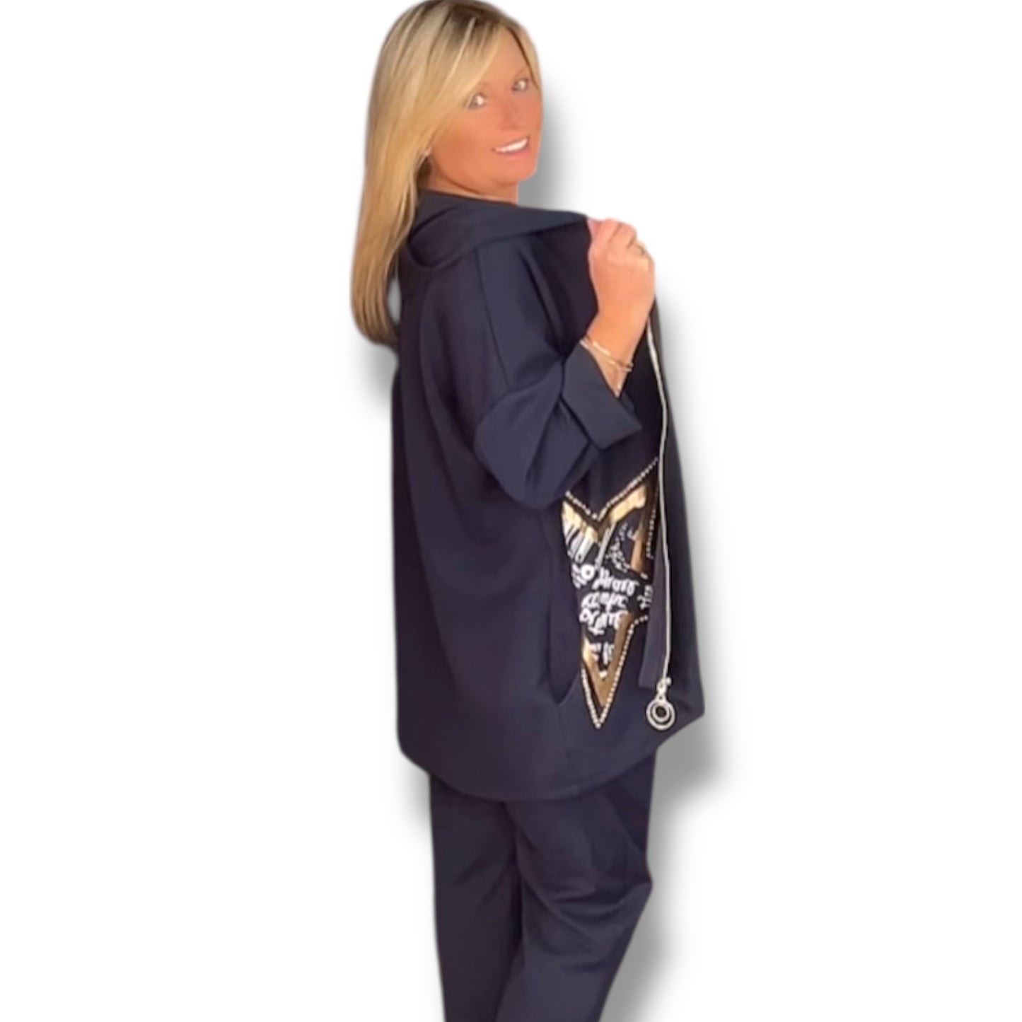 Ollie. Golden Star Hoodie With zip Front