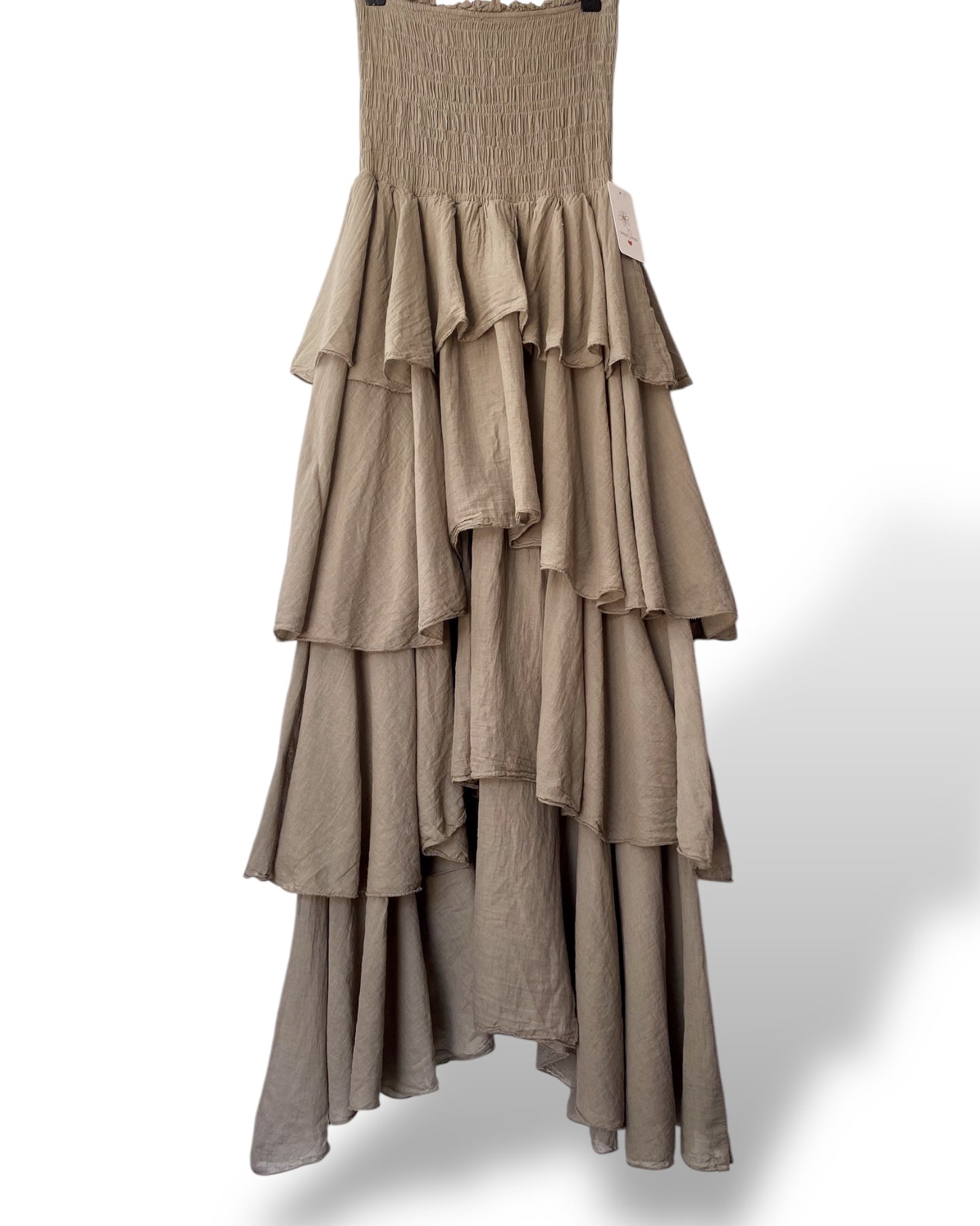 Conny Tiered Bandot Maxi Dress