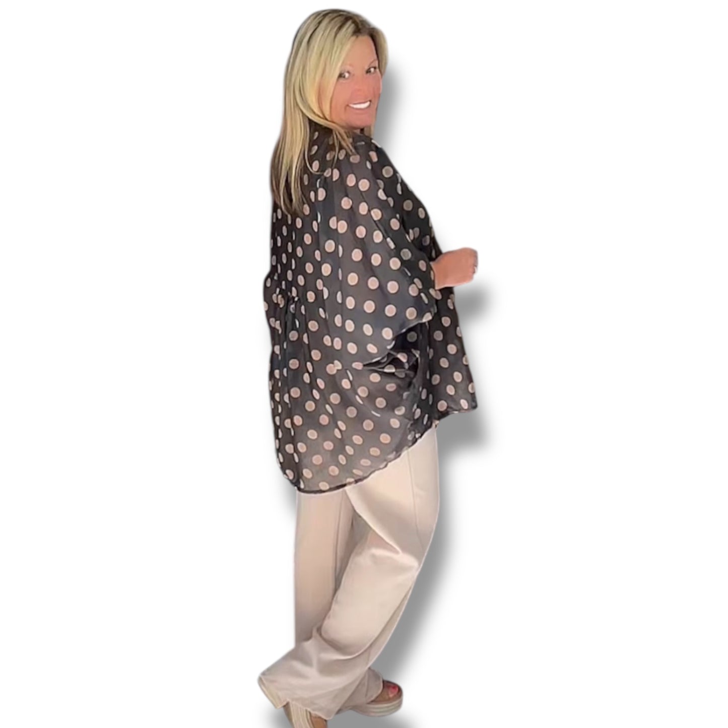 Loose Fit Sheer Blouse (Spot-On)