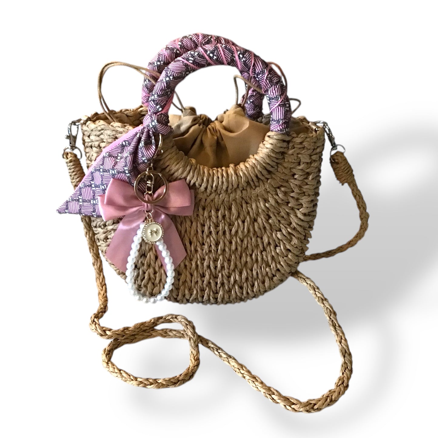 Cynthia Small Basket Bag with Twilly & Charm