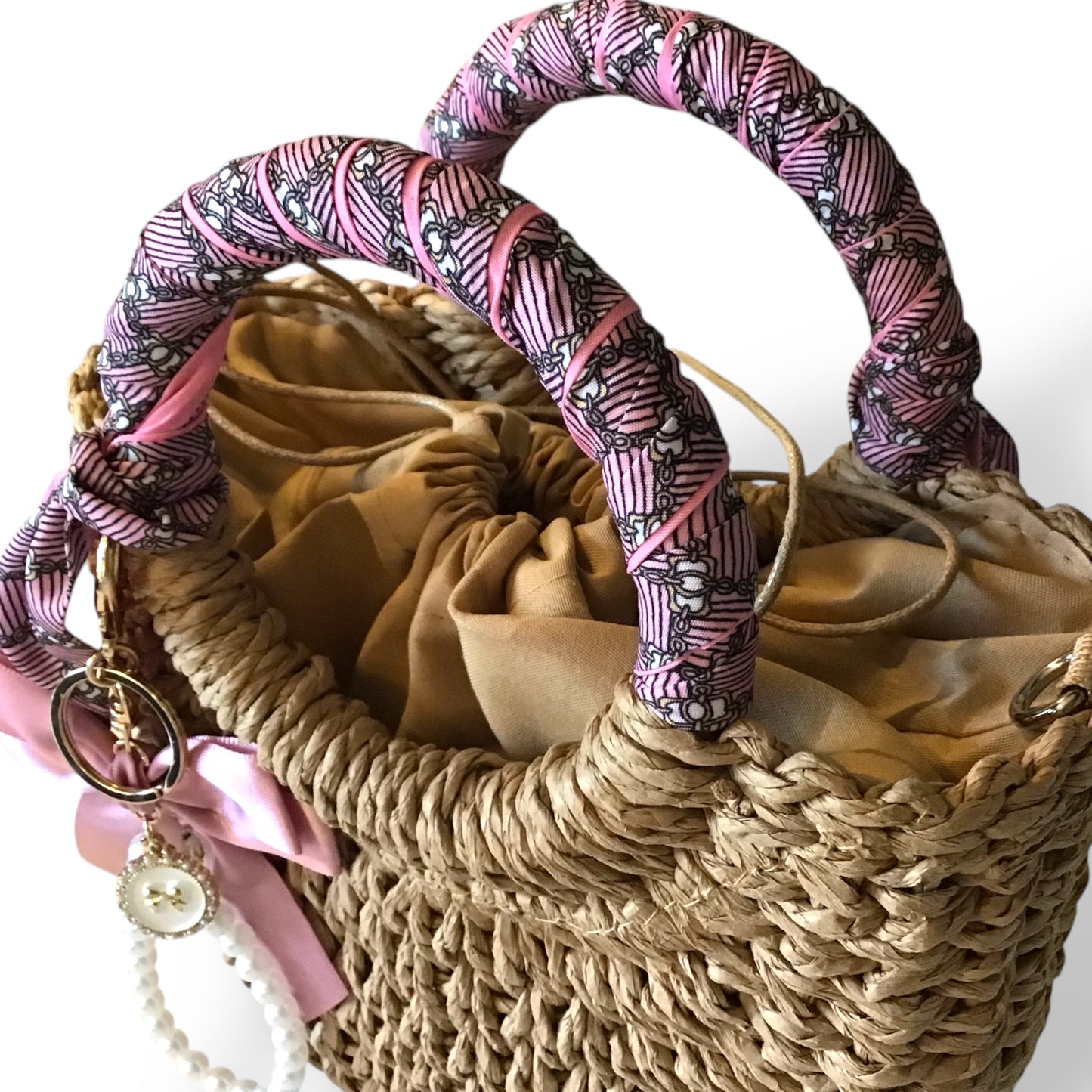 Cynthia Small Basket Bag with Twilly & Charm
