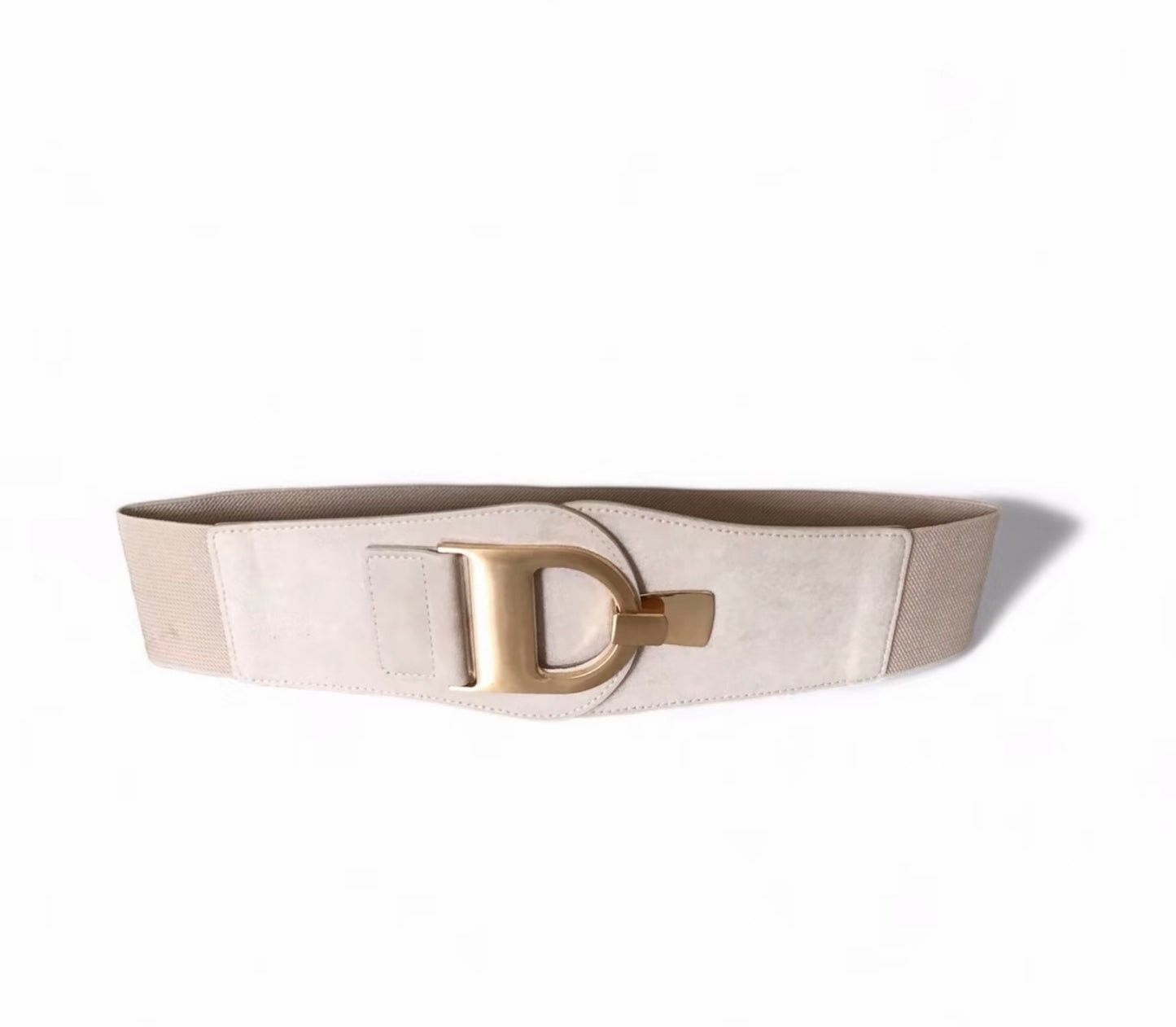 Elastic/Faux Suede D Buckle Belt (Deedee)