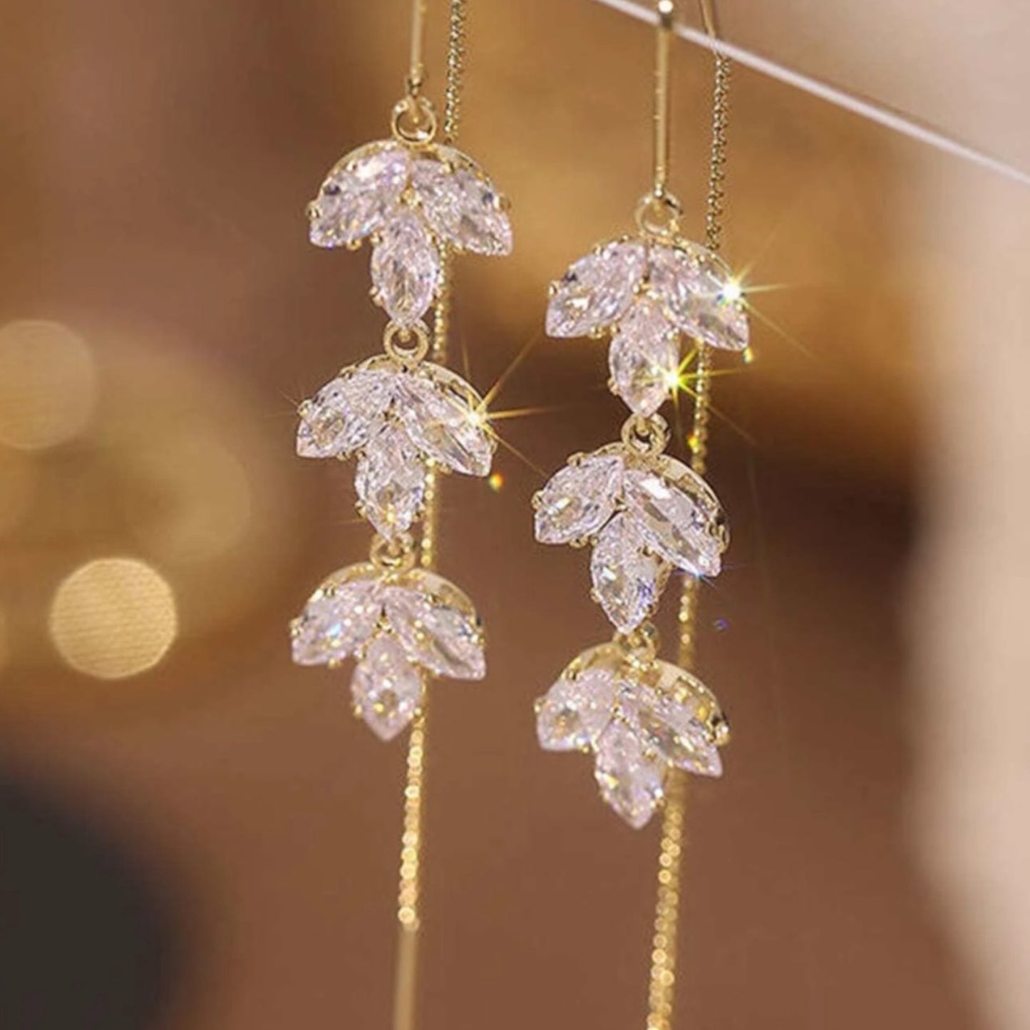 Maple leaf Threader Earrings
