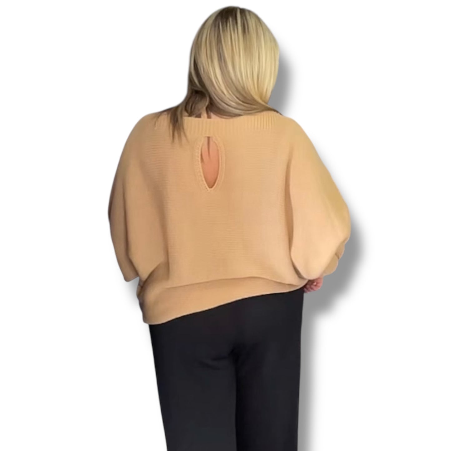 Keyhole Ruffle Cuff Jumper