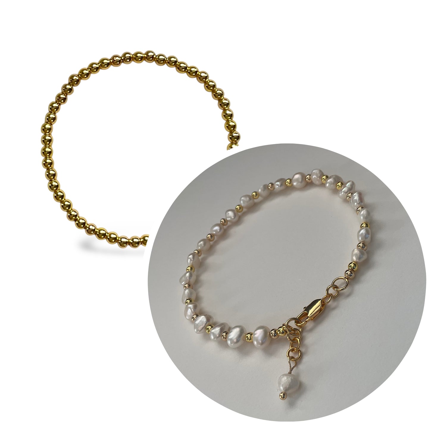 ✨ “The Léa Bracelet” Freshwater Pearls & 18k Gold Plated Accents