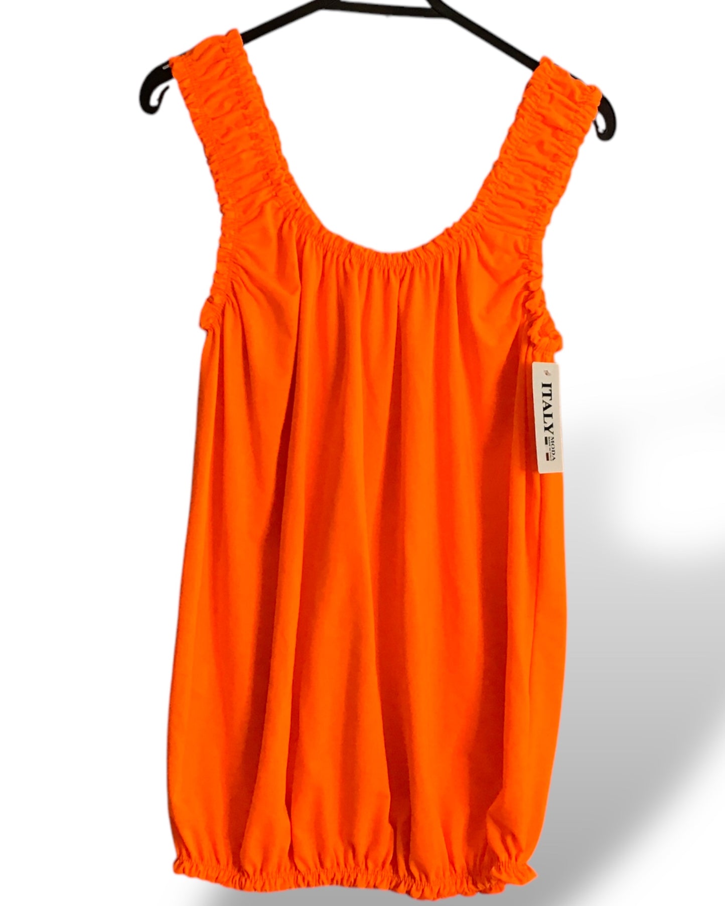 Sally. Bubble Elastic Neck Vest Top