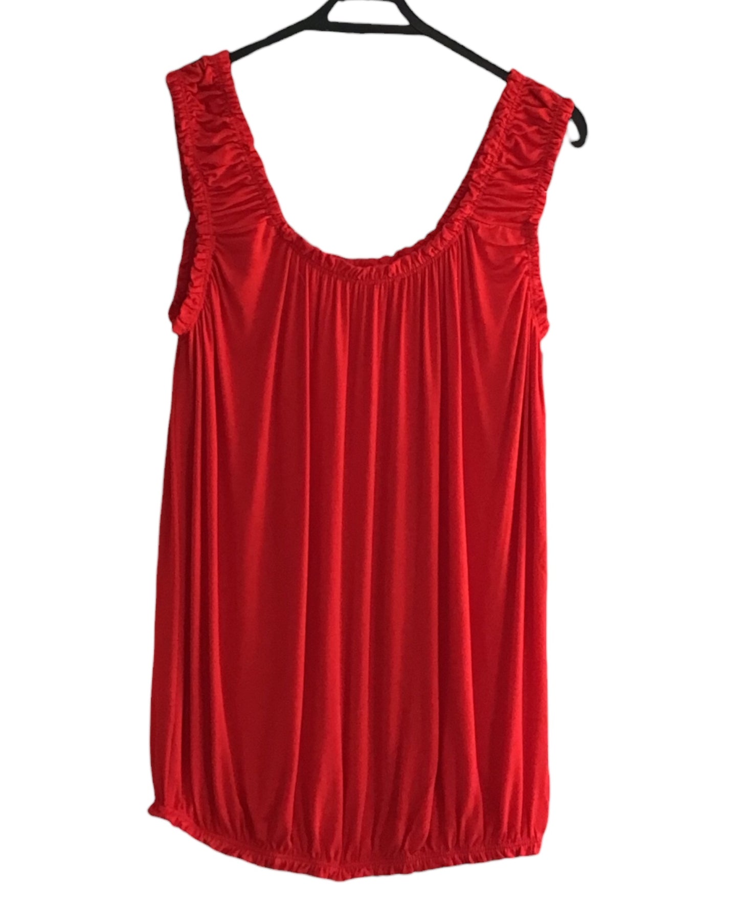 Sally. Bubble Elastic Neck Vest Top