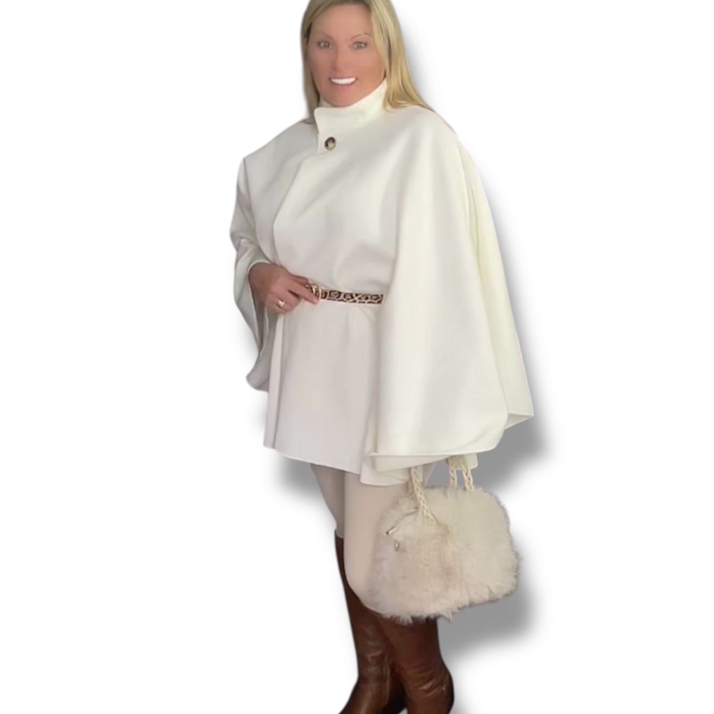 Cape with Animal Print Belt ( Maple)