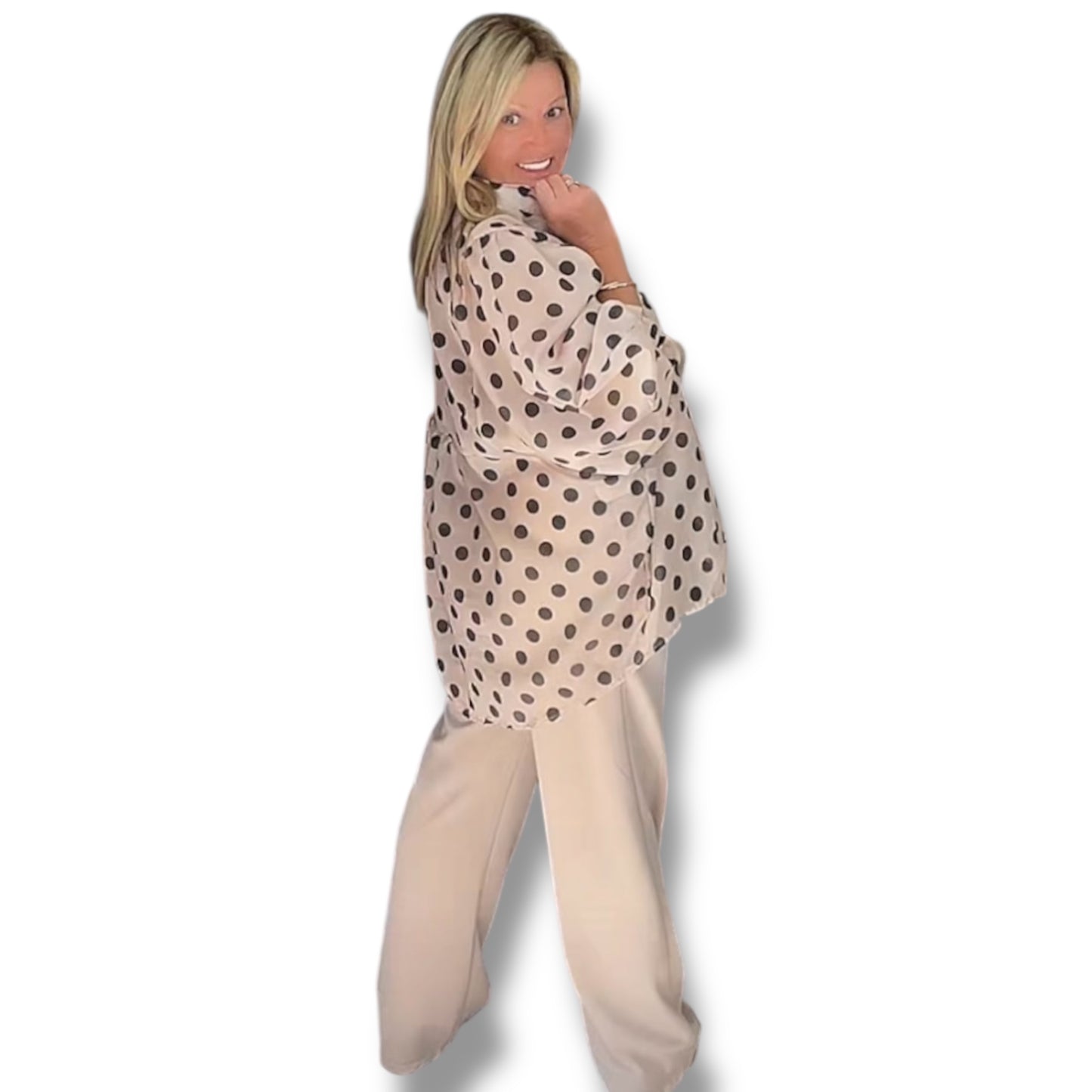Loose Fit Sheer Blouse (Spot-On)