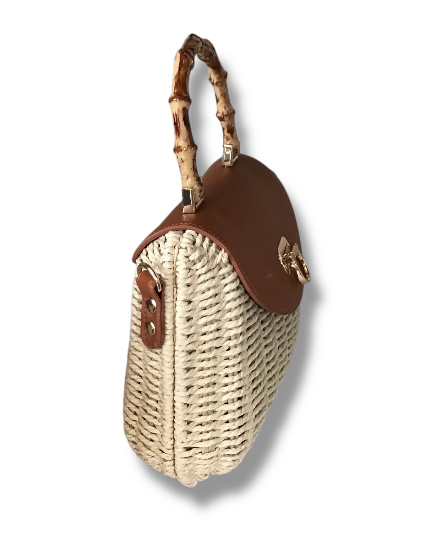 Charlie Bamboo Handle Basket Bag